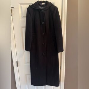 Anne Klein Black Long Wool Jacket